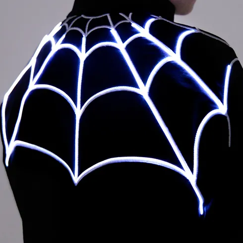 Go-Glow Illuminating Jacket with Light Up Embroidered Spider Web Including Controller (Built-In Battery) Black big image 8