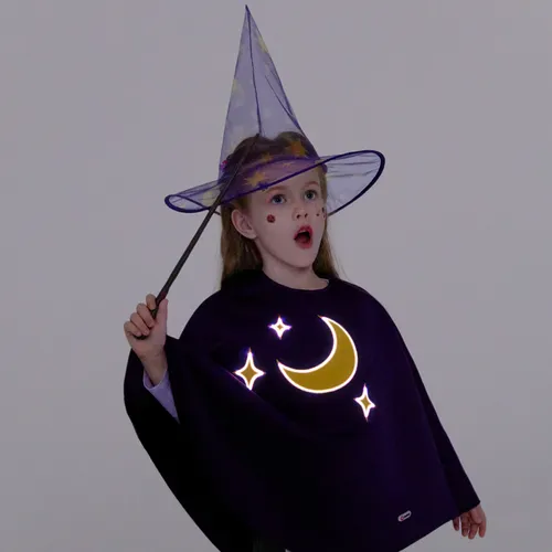Cabo roxo iluminador Go-Glow com chapéu mágico com lua iluminada e estrelas, incluindo controlador (bateria embutida)