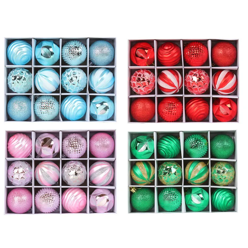 Set of 12 PVC Christmas Tree Baubles - Festive Decorations for Christmas Trees  image 3