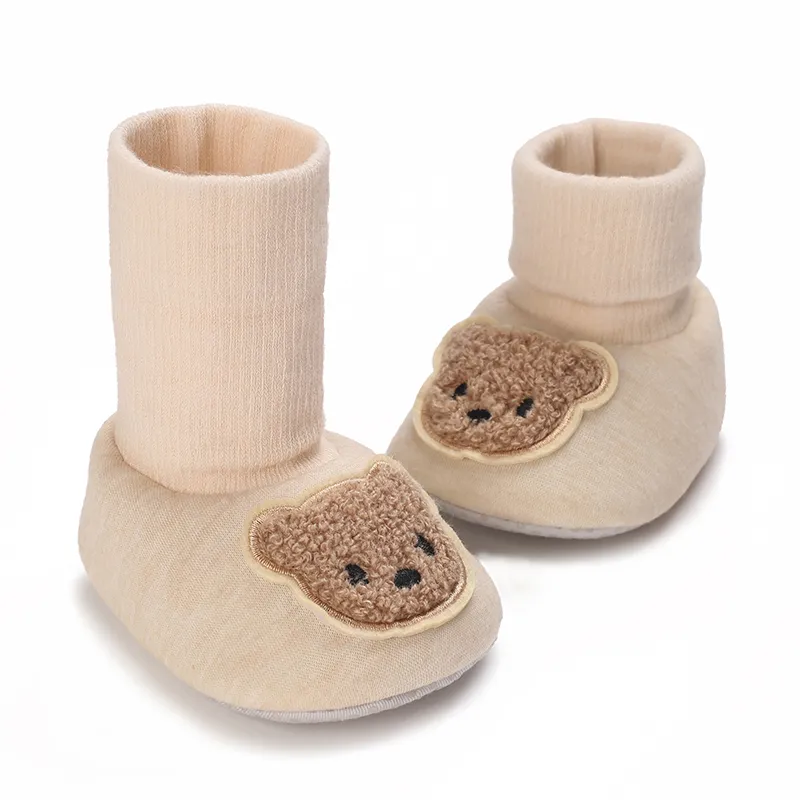 Baby & Toddler Cute Bear Pattern High Top Prewalker Shoes Apricot image 6