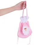 Christmas Pink Velvet Apple Drawstring Gift Bag   image 4