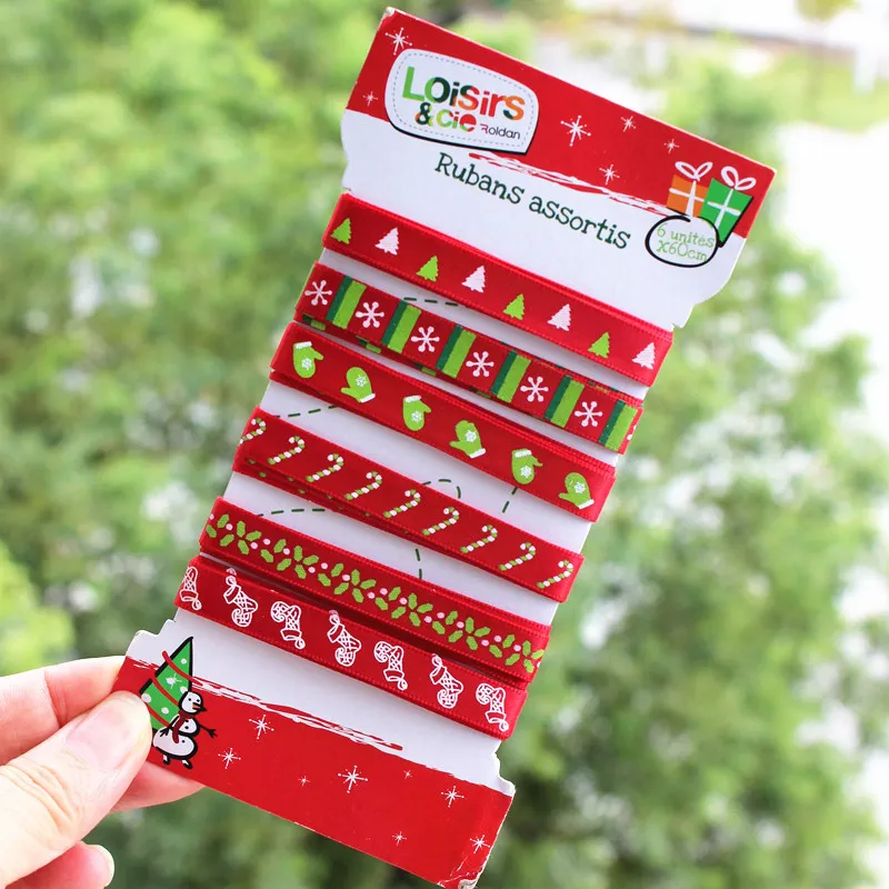 Christmas Gift Ribbon - Snowflake Satin Ribbon for Packaging Color-A big image 1