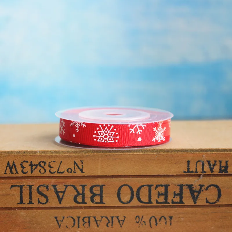 

Christmas Gift Ribbon - Snowflake Satin Ribbon for Packaging