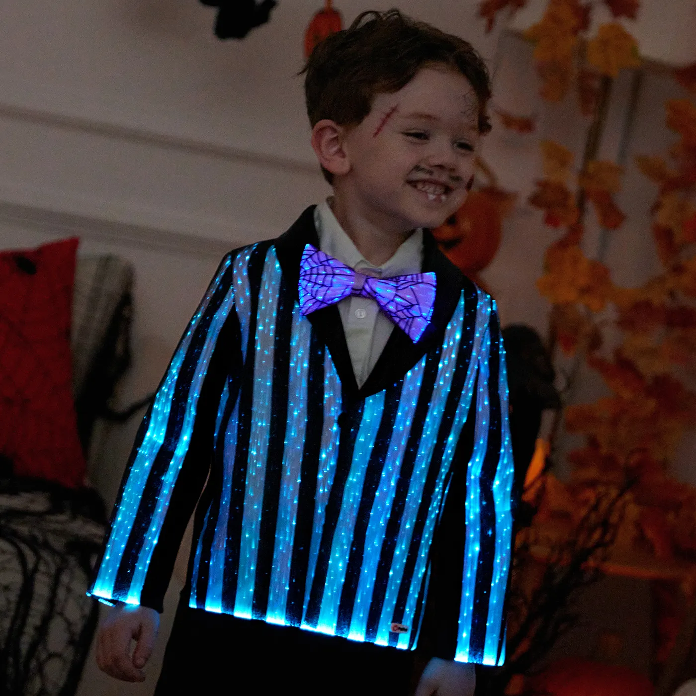 GoGlow Light Up Blazer Jacket with Black and White Stripes Including