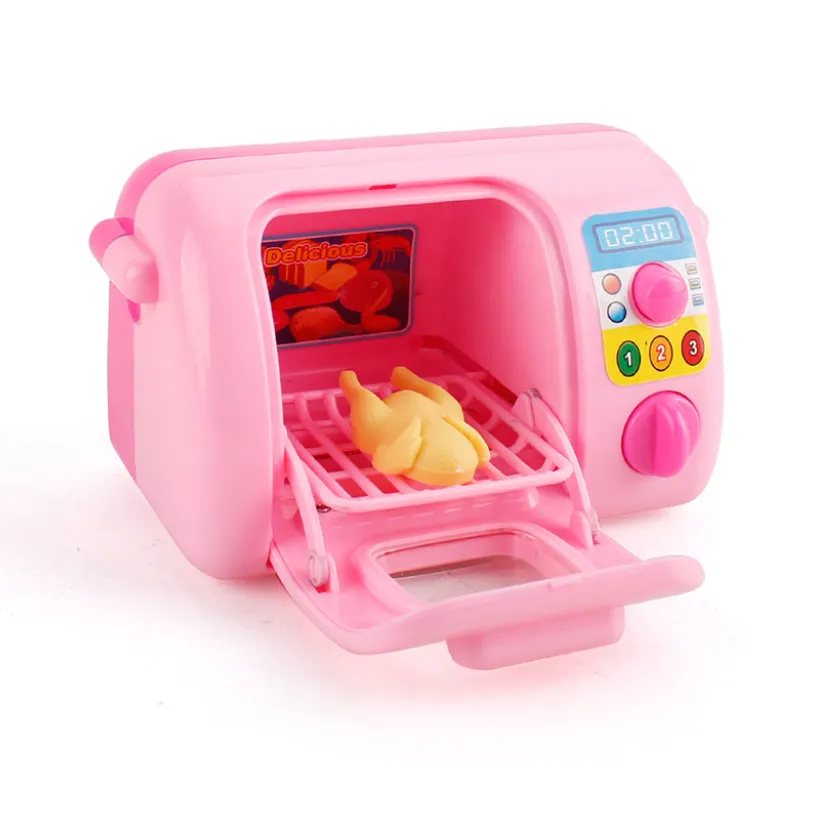 Mini Kitchen Set para Meninas: Mini Eletrodomésticos para Role-Play Feminino cor de rosa