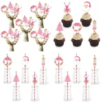 Pink Themed Christmas Cake, Straw, and Vase Place Cards   image 3