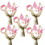 Pink Themed Christmas Cake, Straw, and Vase Place Cards   image 2