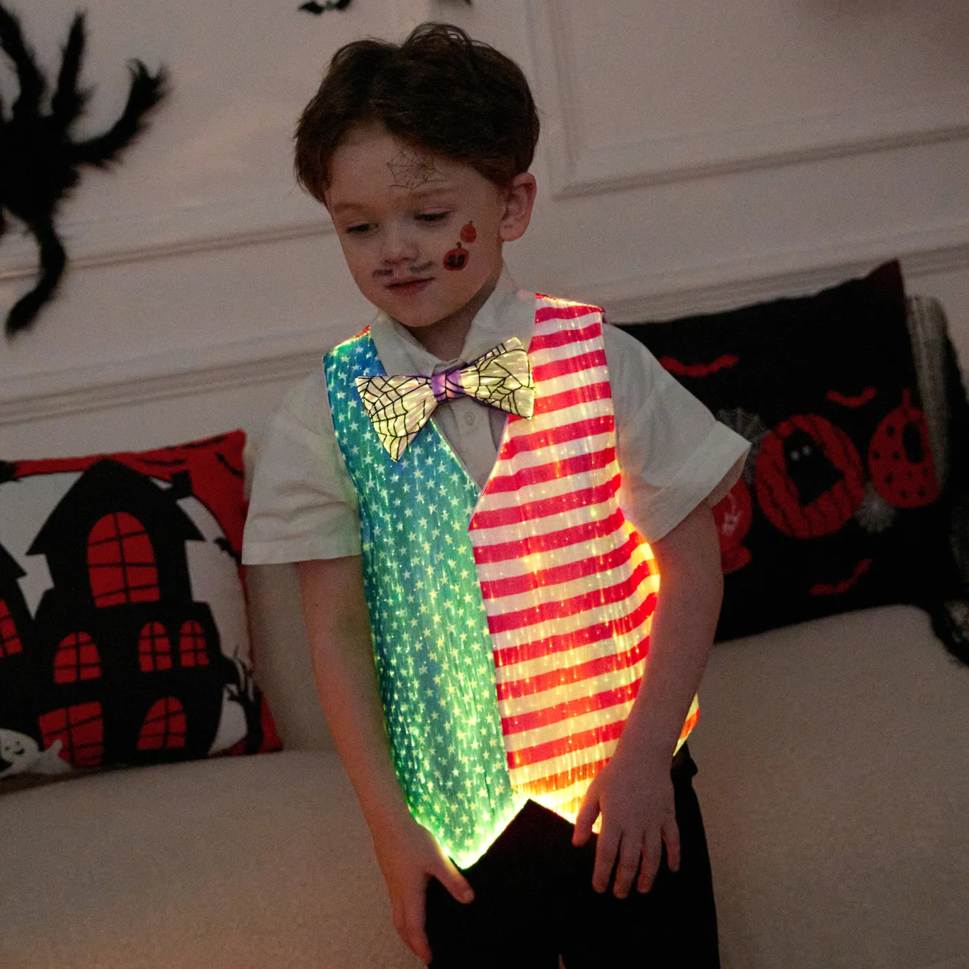 Go-Glow Light Up Contrast Vest Including Controller (Battery Inside) Red/White image 5