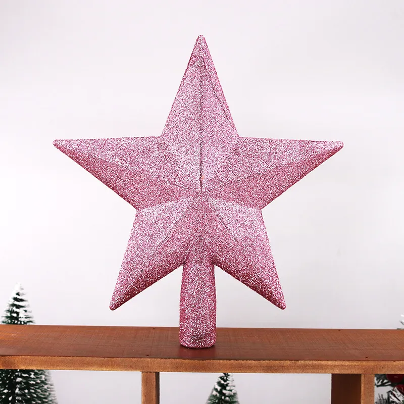 Individual rosa árbol de Navidad topper cinco puntas estrella decoración de fiesta  Rosado big image 1