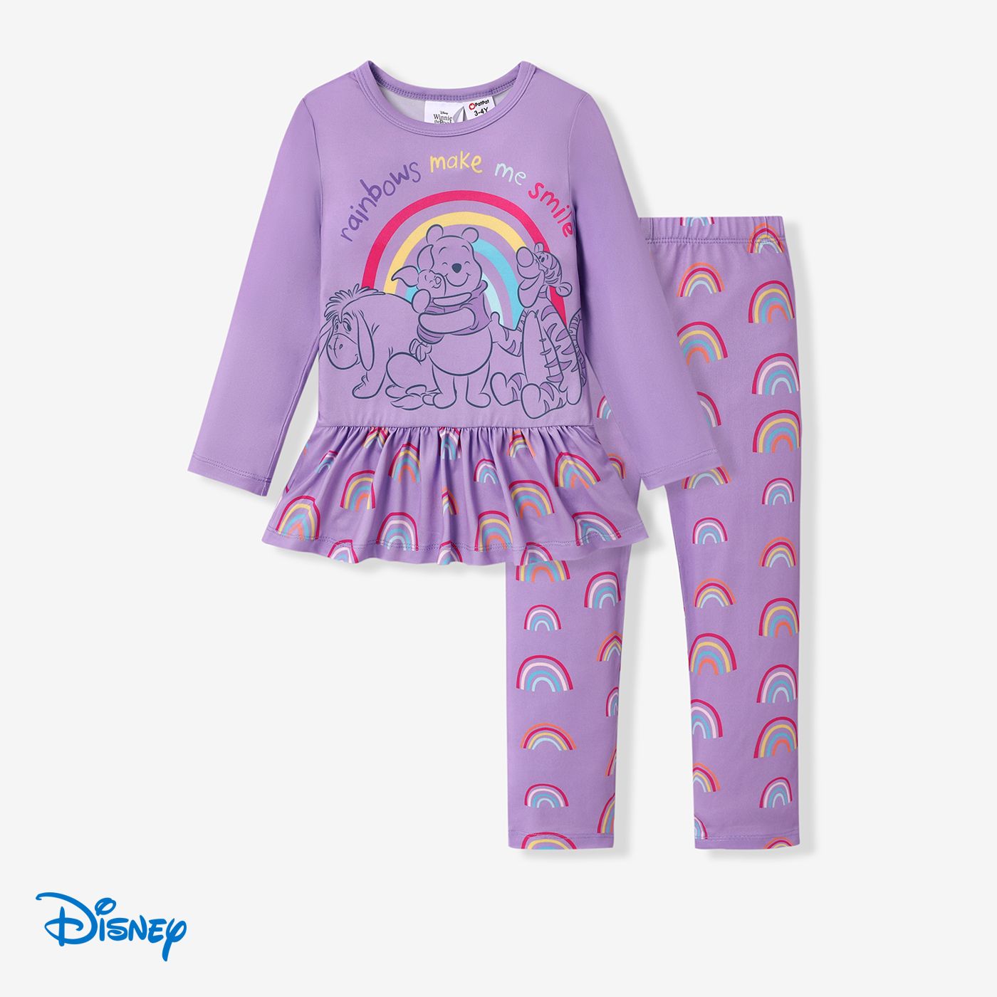

Disney Winnie the Pooh Toddler Girl 2pcs Character Print Peplum Long-sleeve Tee and Leggings Set