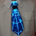 Go-Glow Halloween Light Up Necktie with Spiderweb Pattern Including Controller (Built-In Battery) Black image 5