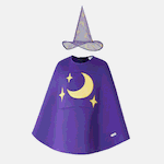 Go-Glow Halloween Illuminating Purple Cape with Wizard Hat with Light Up Moon and Stars Including Controller (Built-In Battery)  image 3