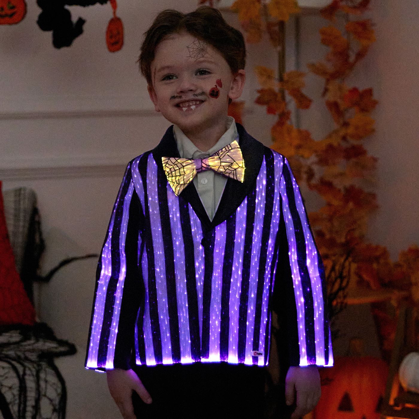 GoGlow Light Up Blazer Jacket with Black and White Stripes Including