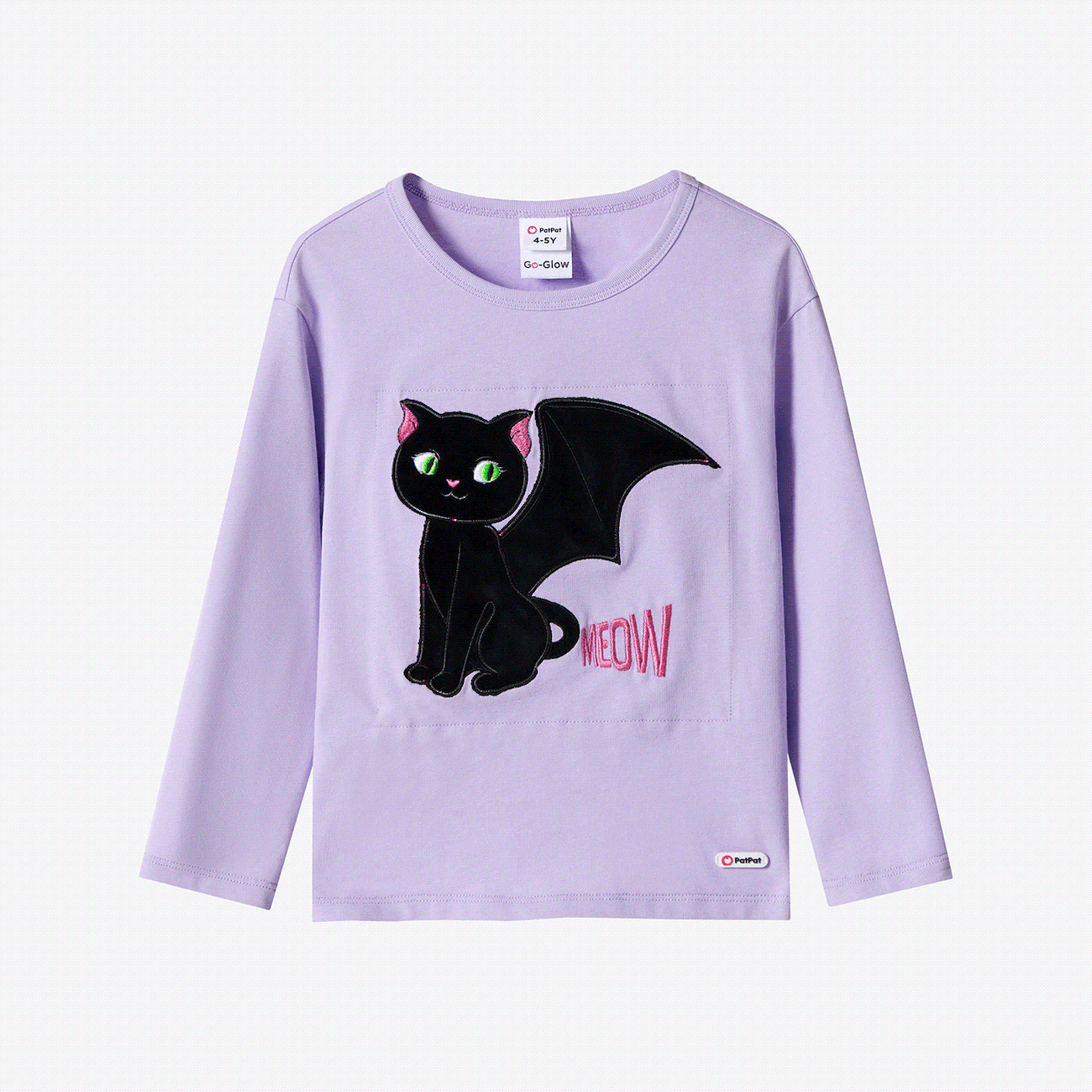 Go-Glow Halloween Illuminant Sweat-shirt avec Light Up Black Cat, y compris le contrôleur (batterie intégrée) Violet Clair big image 1