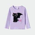 Go-Glow Illuminating Sweatshirt with Light Up Black Cat Including Controller (Built-In Battery) Light Purple image 3