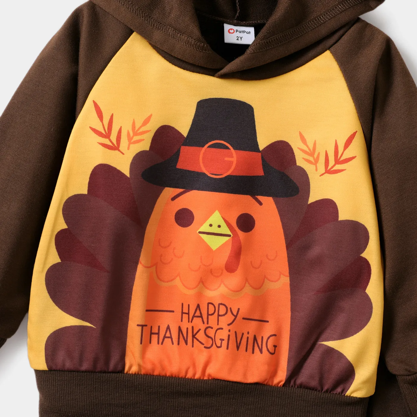 2pcs Toddler Boy Thanksgiving Childlike Style Set Brown image 2
