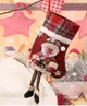 Calza natalizia a scacchi - Sacchetto regalo decorativo per bambini con design di Babbo Natale, ideale per caramelle e regali Colore-D