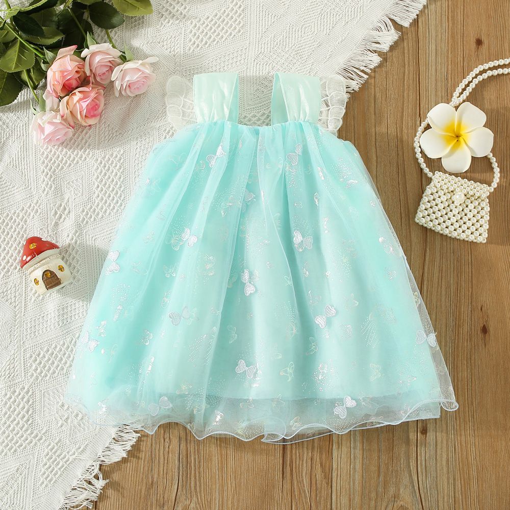 Baby Girl/Toddler Girl Butterfly Mesh Multi-layered Dress