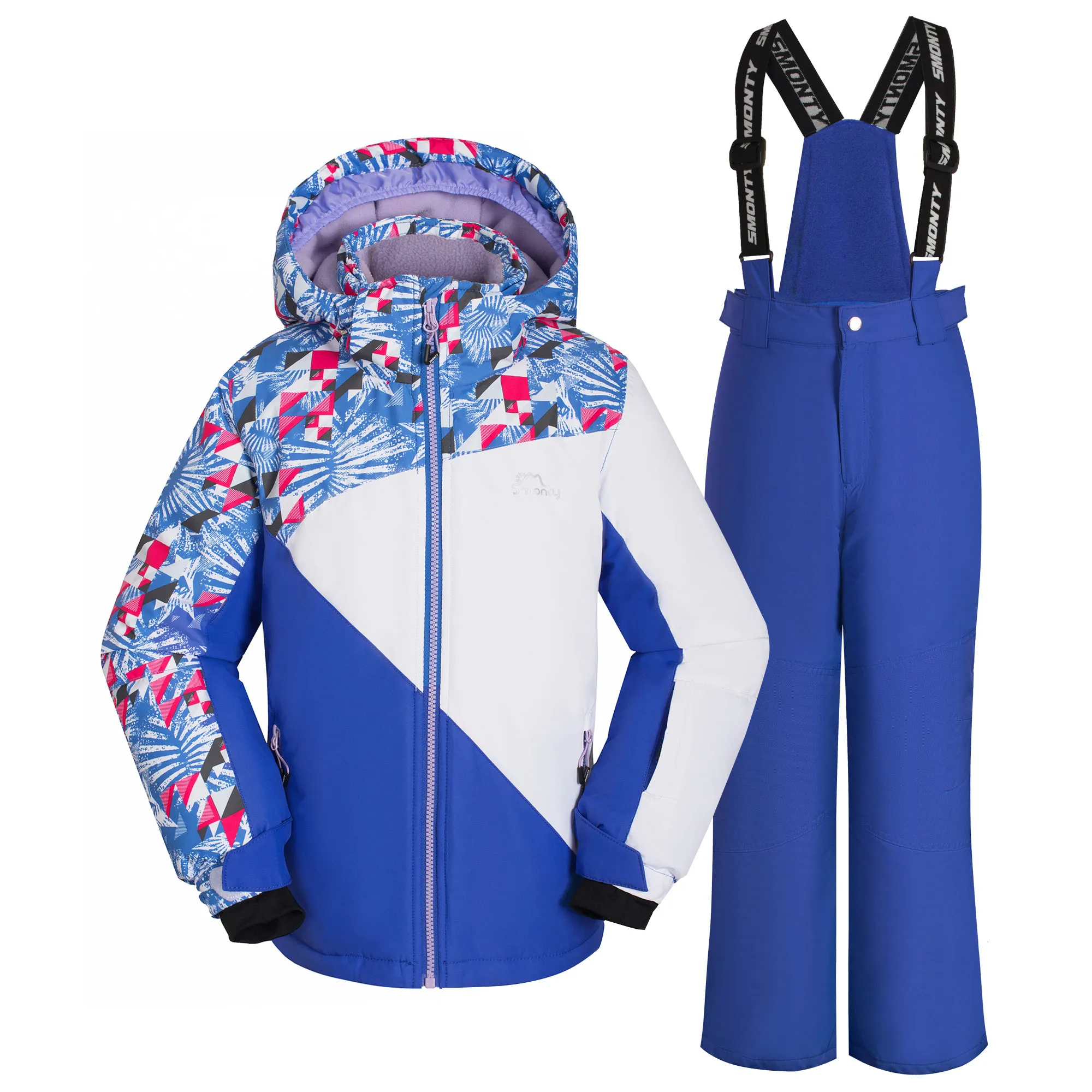 2PCS Kid Boy/Girl Windproof Waterproof Winter Ski Jacket & Pants Set Snow Suit  big image 1