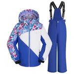 2PCS Kid Boy/Girl Windproof Waterproof Winter Ski Jacket & Pants Set Snow Suit White
