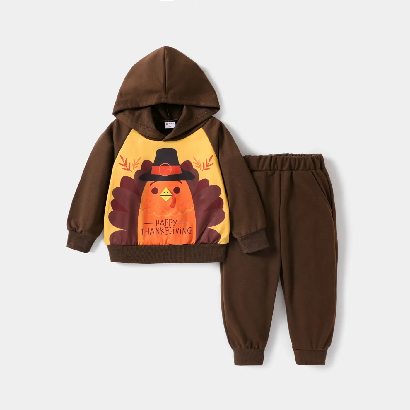 2pcs Toddler Boy Thanksgiving Childlike Style Set