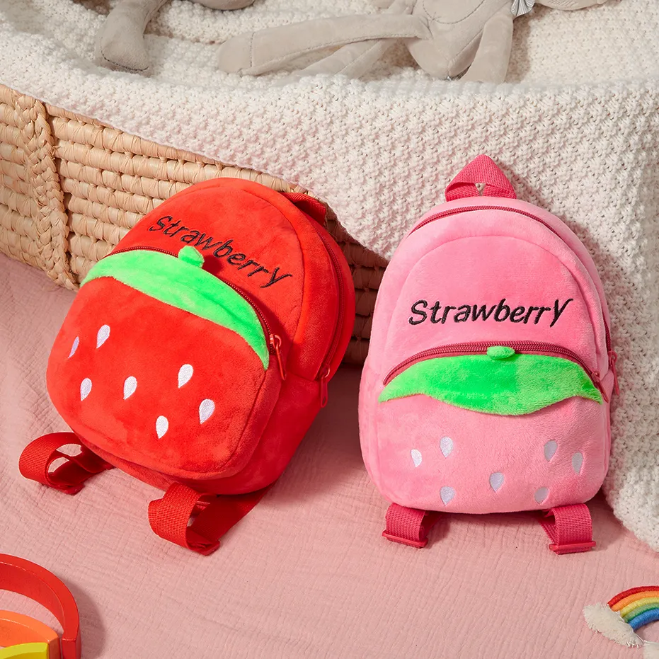 Toddler/baby Cute strawberry model children's bag Red image 6