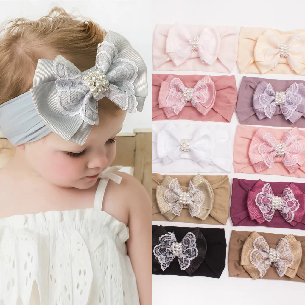 Baby/toddler Sweet Fashion bow headband Apricot big image 1