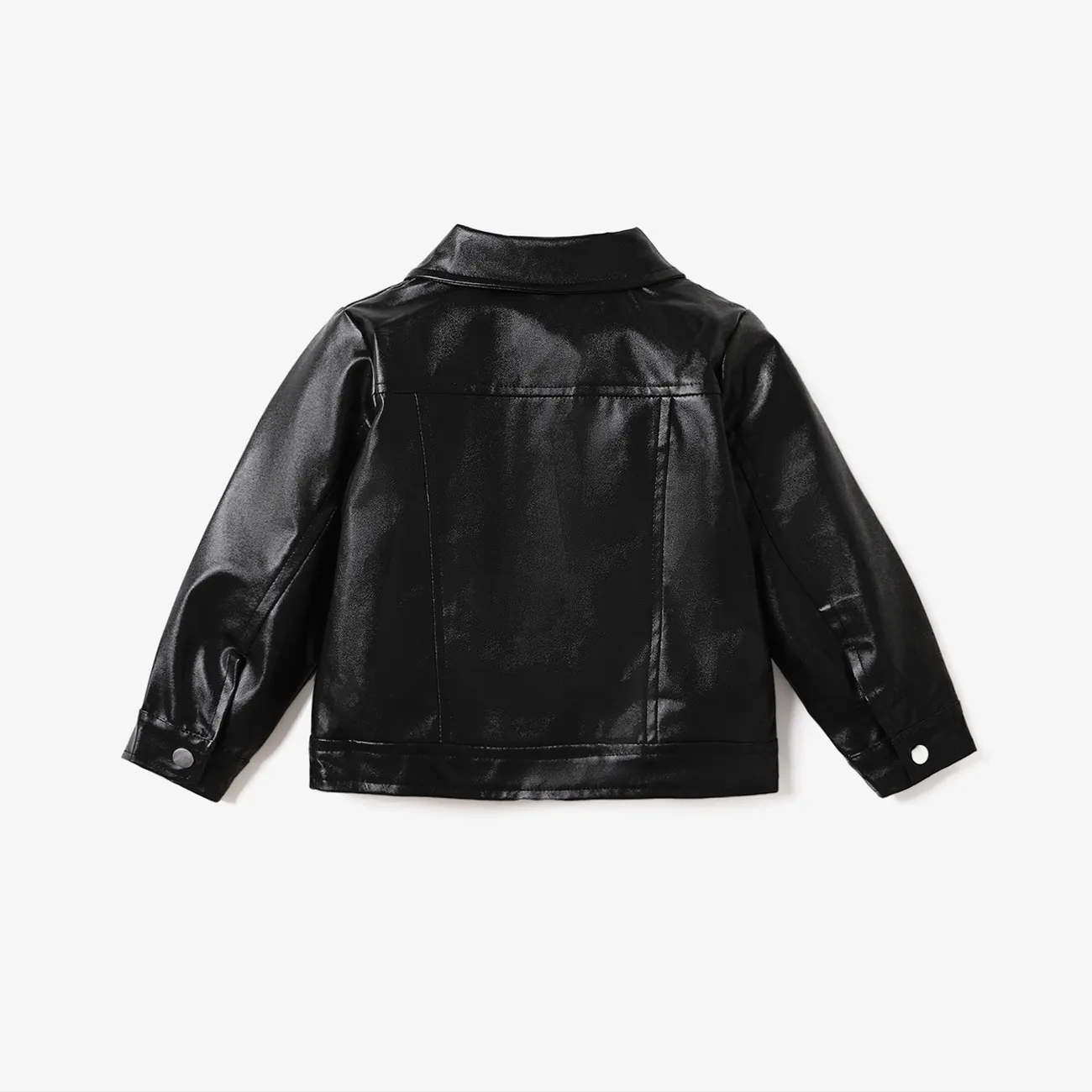 Toddler Boy/Girl  Solid Color Avant-garde Zipper Jacket  Black big image 1