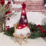 Christmas Scene Decoration - Knitted Forest Figure with Glowing Light-Up LED Strip and No-Face Doll Ornament Color-A
