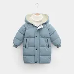 Toddler/Kid Boy/Girl Hooded Button Design Cotton-Padded Coat Blue