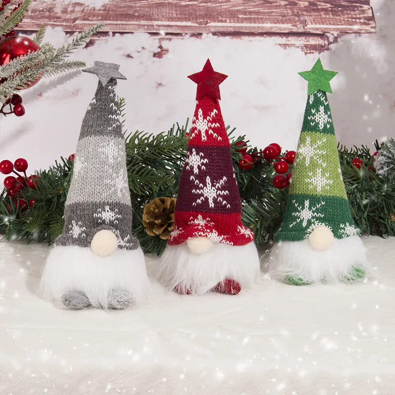 Christmas Scene Decoration - Knitted Forest Figure with Glowing Light-Up LED Strip and No-Face Doll Ornament  image 3