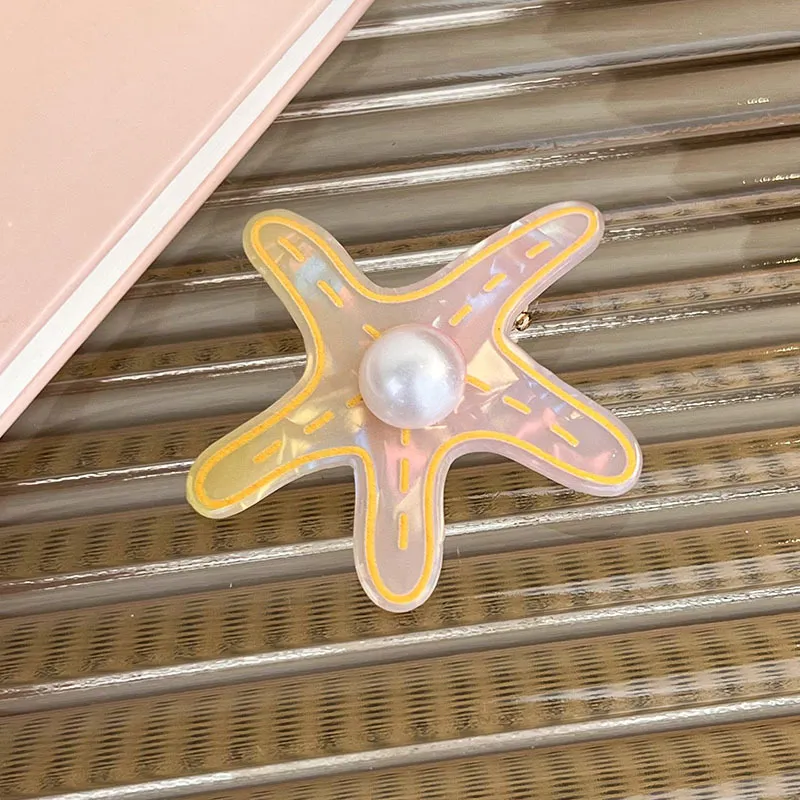 Adult/Children Likes Symphony Starfish Pearl Shell Delicate Hair Clip