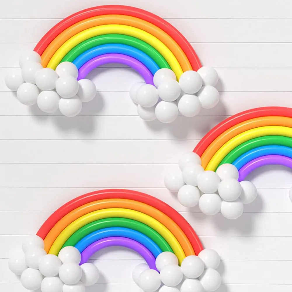 DIY Birthday Party and Holiday Party Rainbow Balloon Set 104 Pieces big image 1