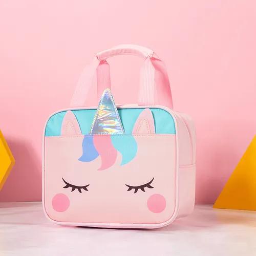 Oxford Cloth Portable Unicorn Insulated Lunch Bag for Children with Cartoon Design