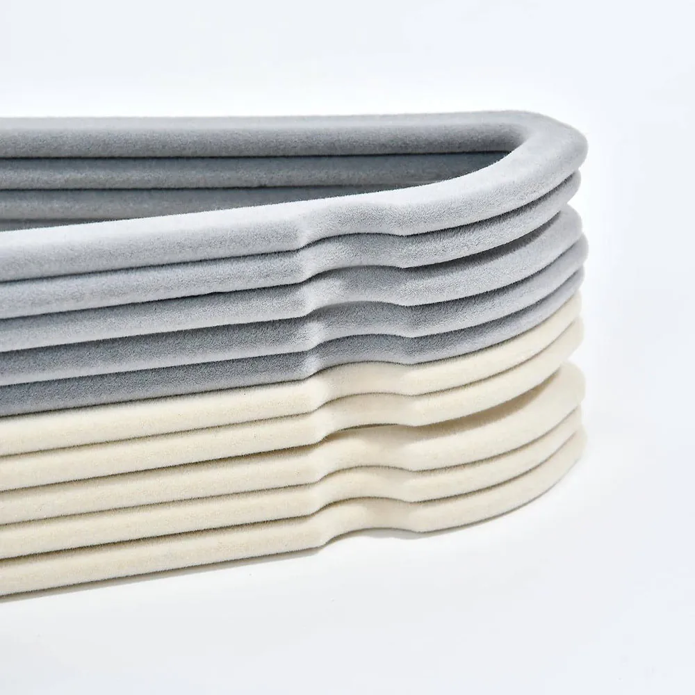 10Pcs cabides de veludo plástico - cabides de roupas infantis para secagem sem vestígios multicor image 6