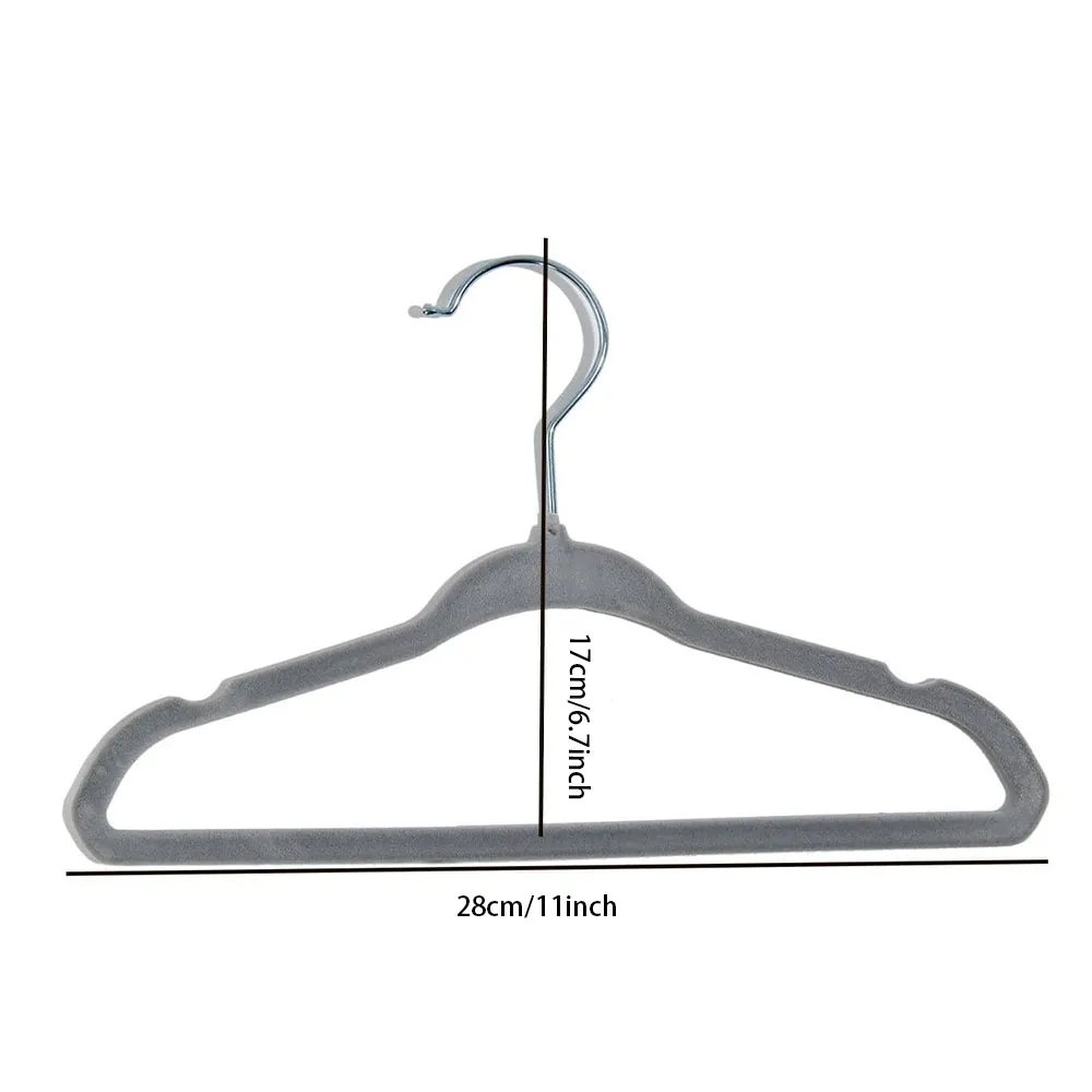 10Pcs cabides de veludo plástico - cabides de roupas infantis para secagem sem vestígios multicor image 3