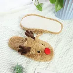 Christmas Family Matching 3D Cartoon Reindeer&Santa Pattern Slippers & Prewalker Shoes Black2 image 5