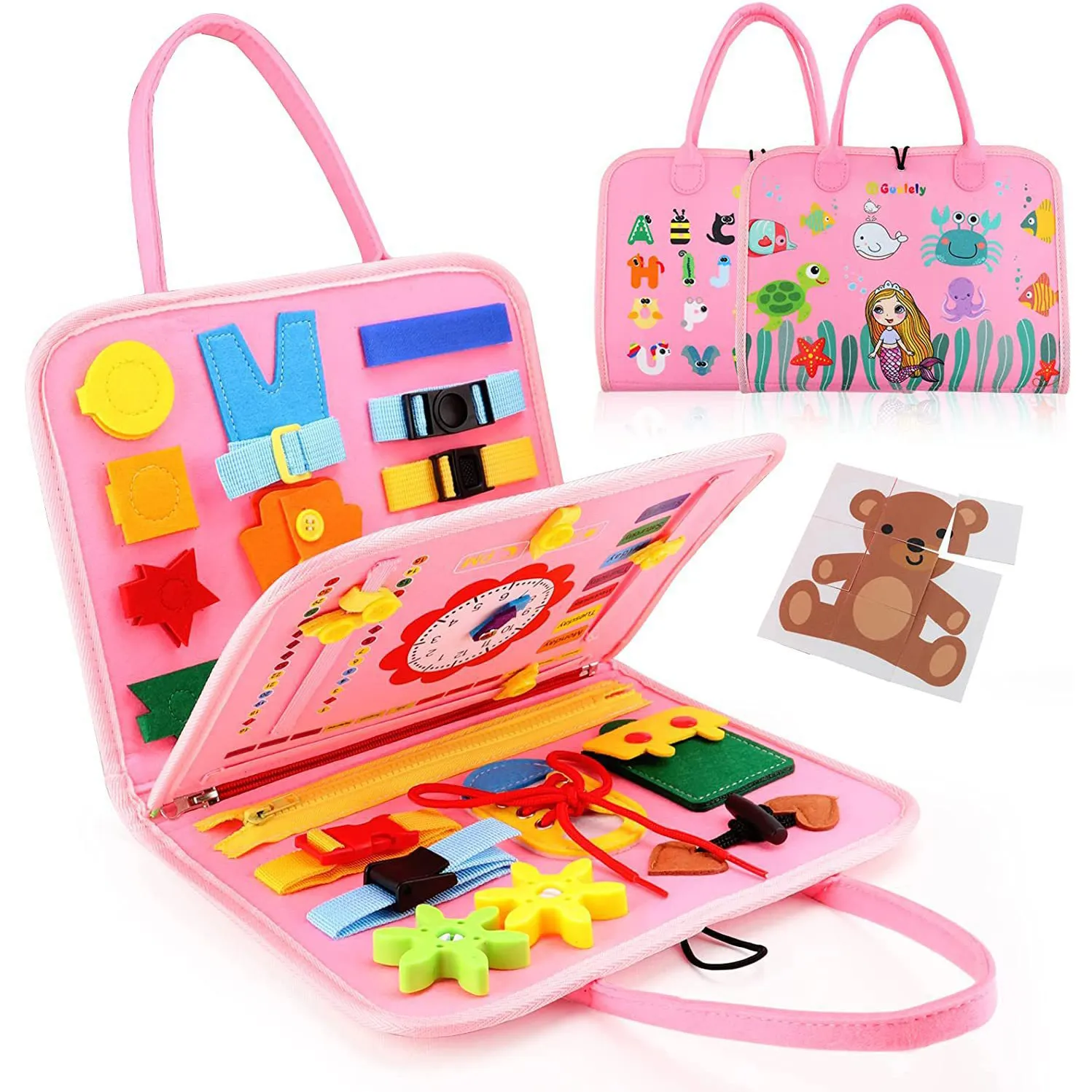 Felt Learning Board for Children - Early Education and Dressing Toy
