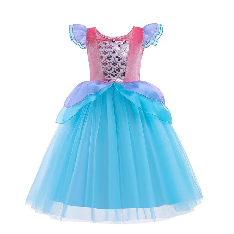 Girls' Childlike Flutter Sleeve  Costume Dress  Light Blue big image 1