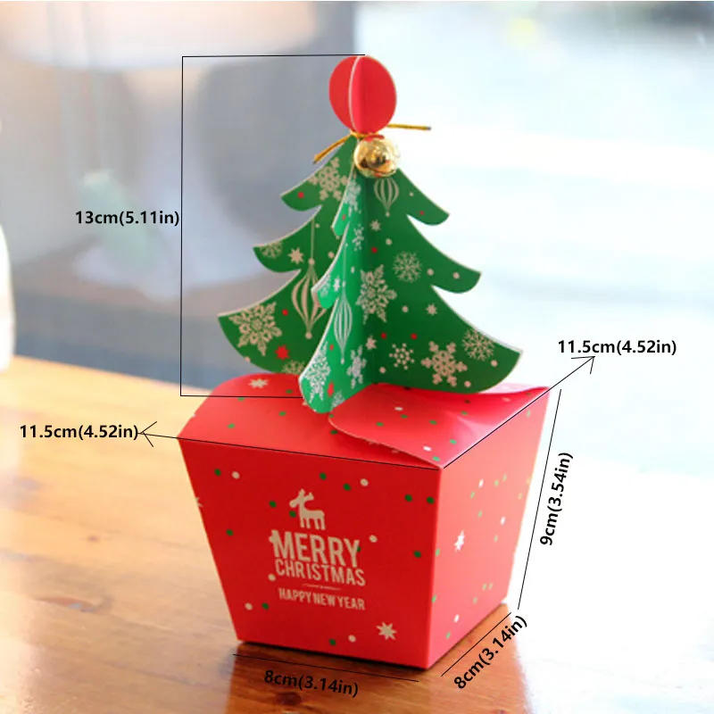 Handmade DIY Christmas Tree Box Candy Gift Box Green big image 1
