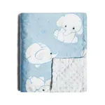 Comfort Cute Animal Pattern Baby Blanket Blue