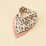 Multi-functional Baby Cotton Gauze Printed and Patchwork Triangle Bib Pink
