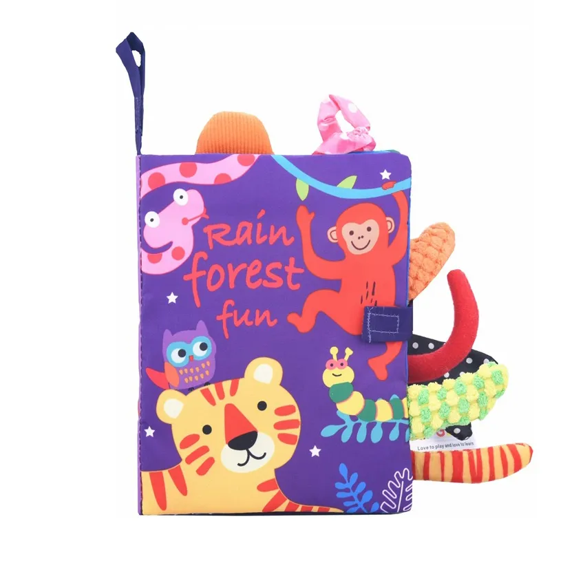 Tear-Proof 3D Cloth Books for Early Learning and Infant Playtime Purple