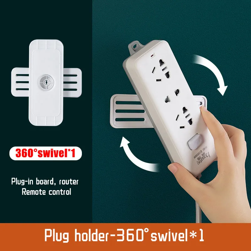 Universal Traceless Wall-mounted Storage Power Strip Holder for Single Unit  big image 1