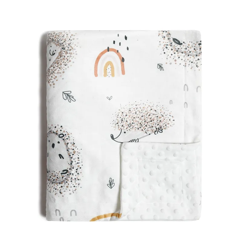 Comfort Cute Animal Pattern Baby Blanket White big image 1