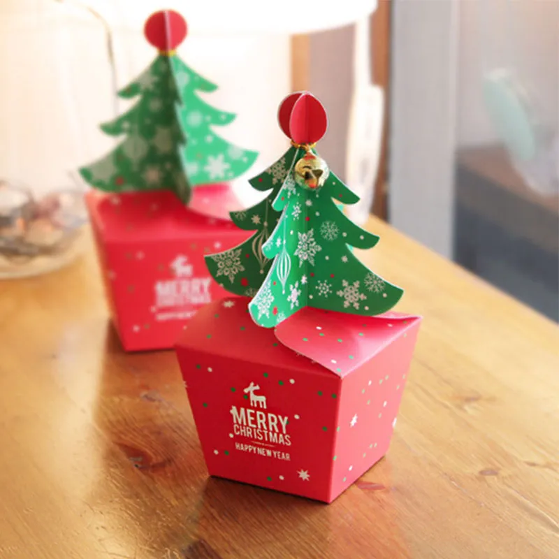 Handmade DIY Christmas Tree Box Candy Gift Box Green image 4