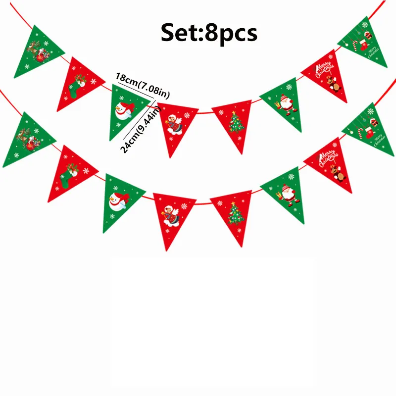 Festive Paper Triangular Flags for Christmas Decoration Color-B