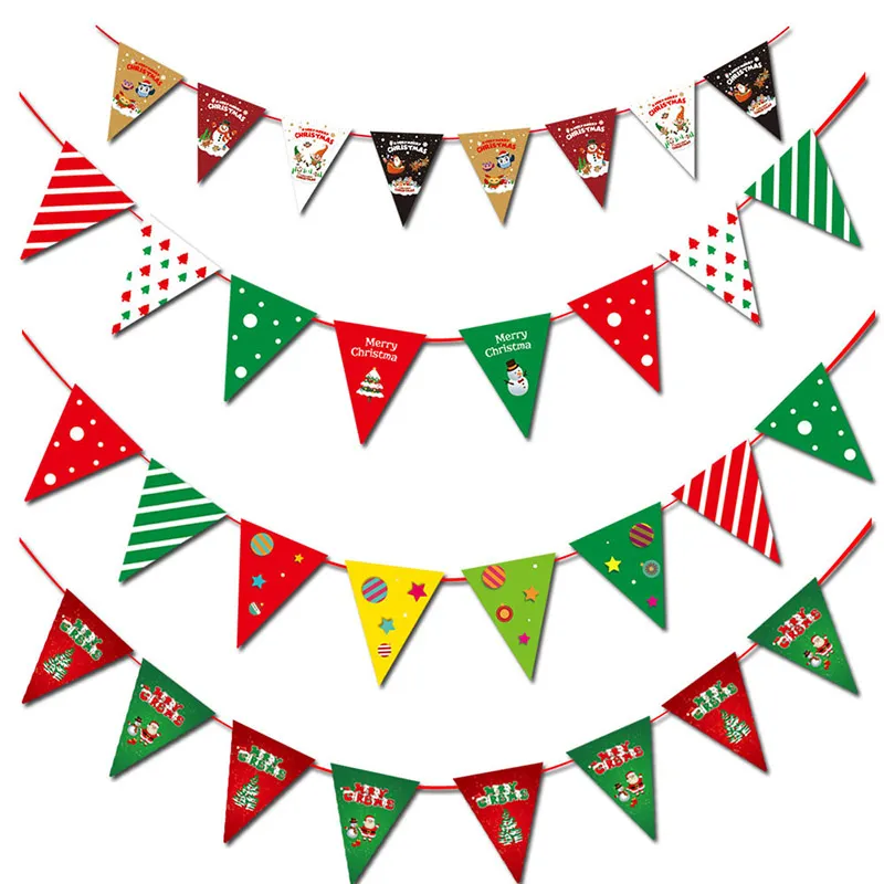 Festive Paper Triangular Flags for Christmas Decoration  image 4
