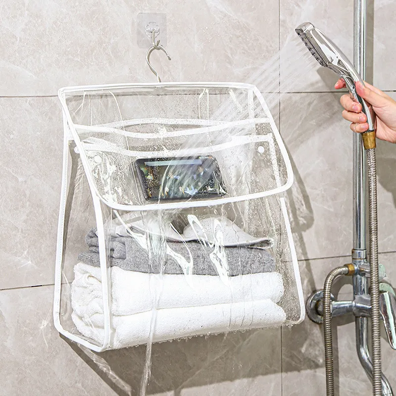 Waterproof PVC Bathroom Hanging Organizer for Clothes and Toiletries  image 2