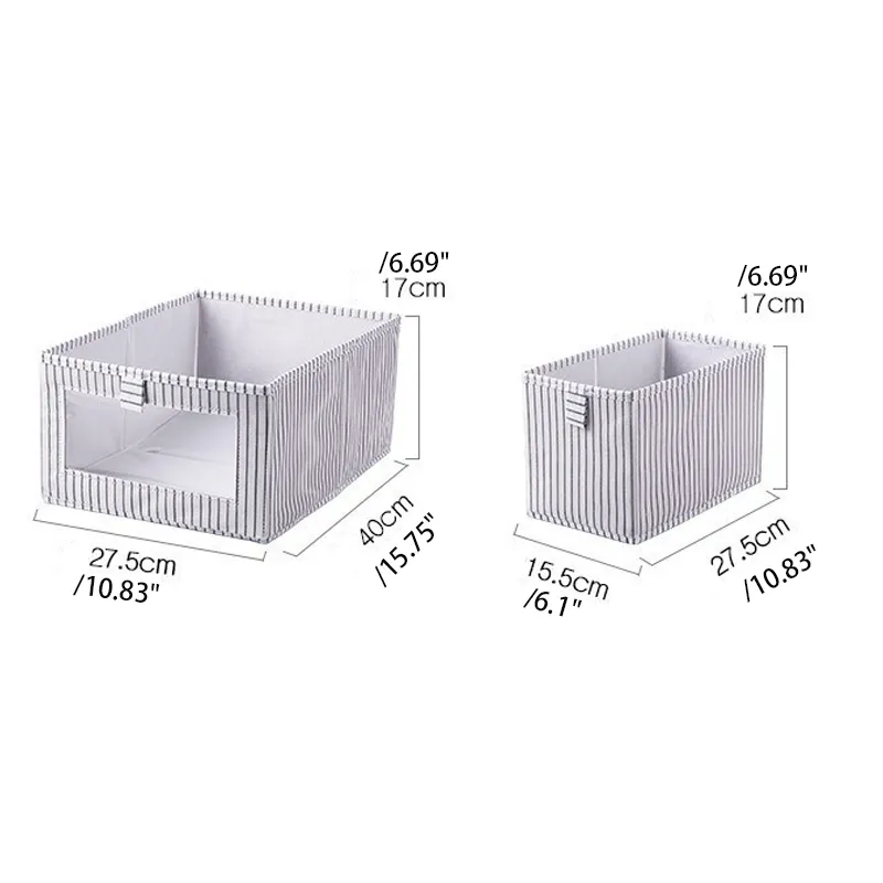 Multi-functional Non-woven Fabric Storage Box for Underwear and Stationery with Folding Design White